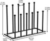 Metal Boot Rack for Tall Boots Storage Black Boot Organizer with 12 Long Posts