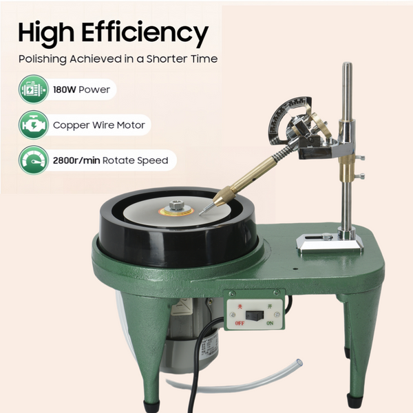 180W Gem Faceting Machine&Flat Grinder Jewel Polisher Crystal Engraving Drilling