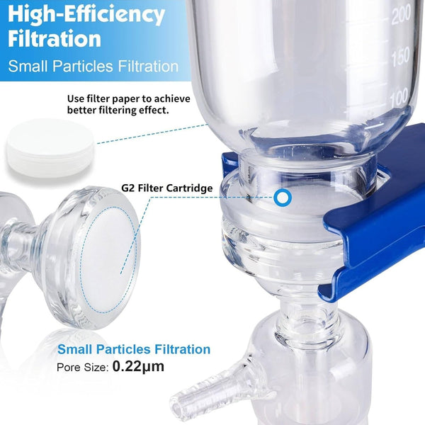 Lab Vacuum Filtration Distillation Apparatus 1000ML Filtering Flask 300ml Funnel