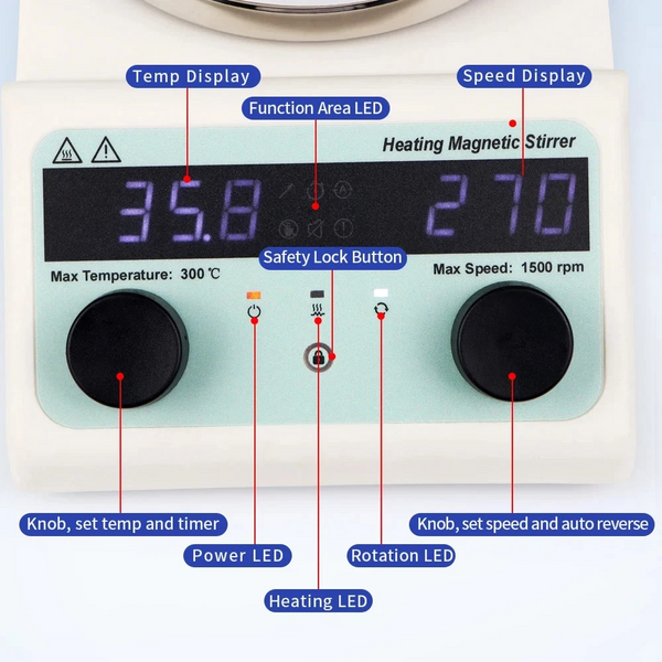 3000ml Heating Hot Plate Hotplate Magnetic Stirrer Mixer Heater Chemical Lab