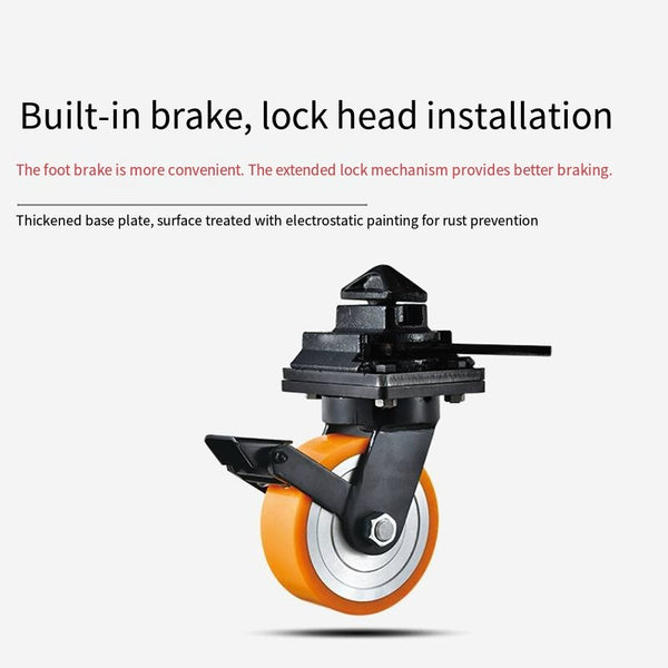 8" Super Heavy Duty ISO Shipping Container Caster Wheels With Directional Lock