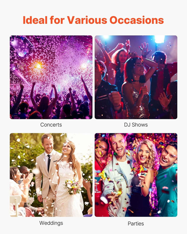 1500W Party Confetti Cannon Launcher LED Confetti Machine Stage Effect Show AU
