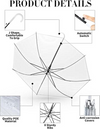 10PCS Transparent Umbrella Clear Dome Waterproof Semi-Automatic Umbrellas Party