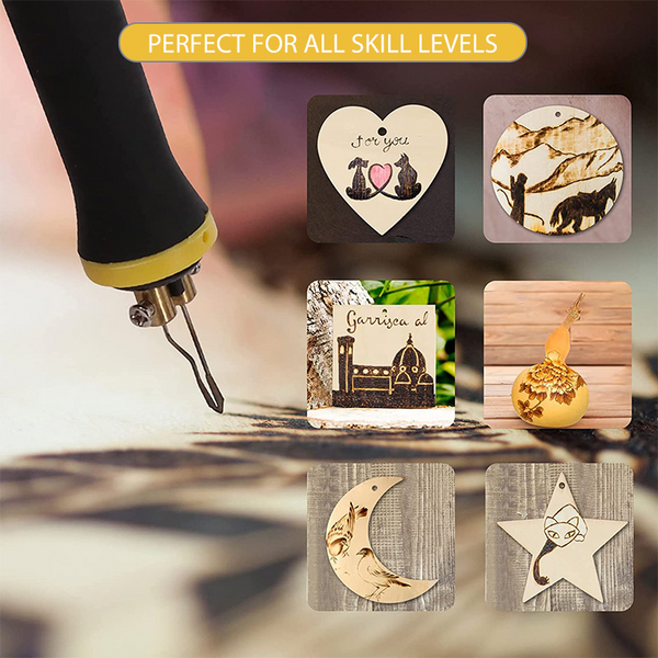 Electric Wood Burning Carving Pen Tool Pyrography Embossing Machine Set Kit