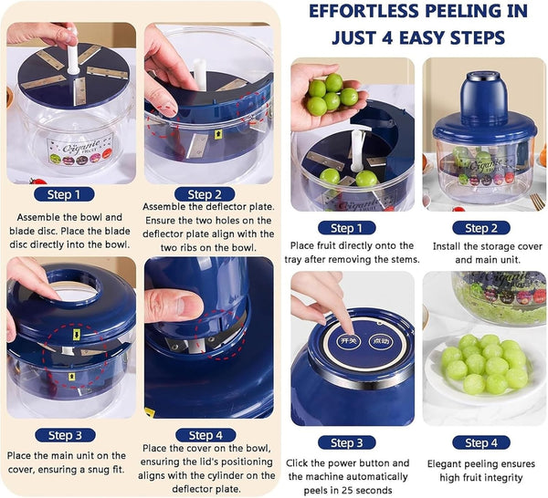1.5L Electric Grape Peeling Machine Automatic Garlic Fruit Skin Remover Peeling