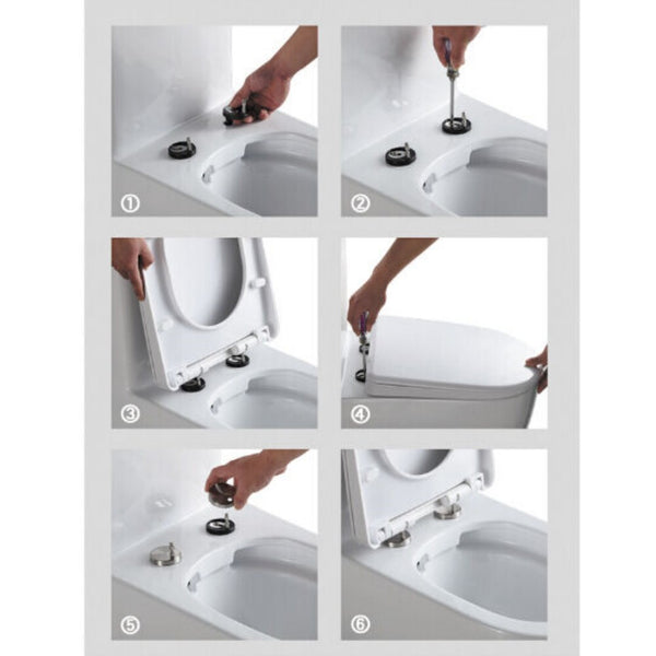 Heavy Duty Square Toilet Seat Soft Close Quick Release Easy Cleaning Bathroom AU
