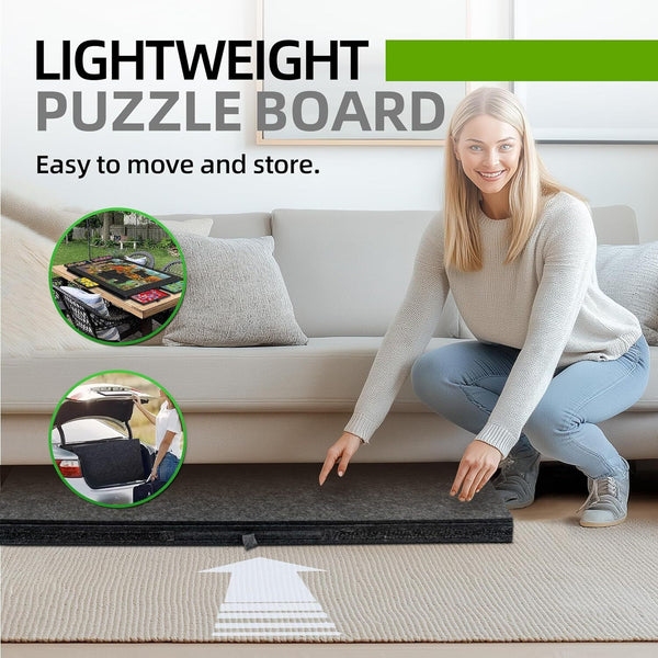 1500Pcs  Portable Felt Puzzle Table Board with 6 Colorful Drawers Adjustable AU