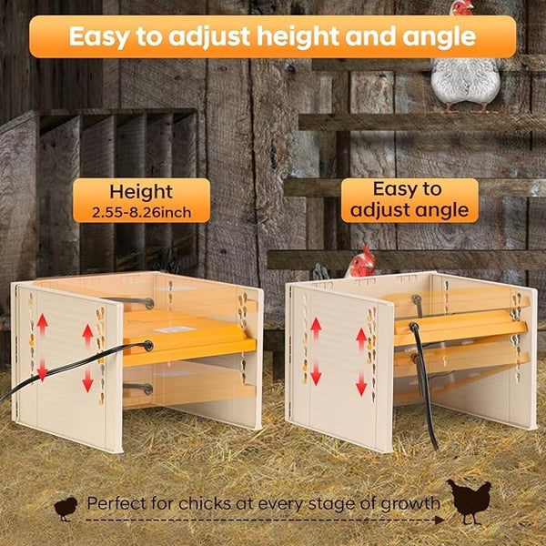 25W Chick Brooder Heating Plate Chicken Coop Heater Warmer 10-65℃ 3-Sided AU