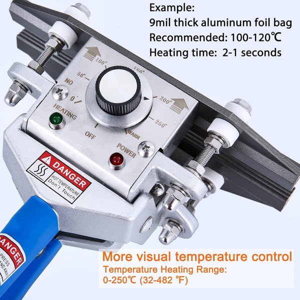 Portable Crimp Sealer for Foil,Kraft,and Mylar Bags Food Storage Prevent Leakage