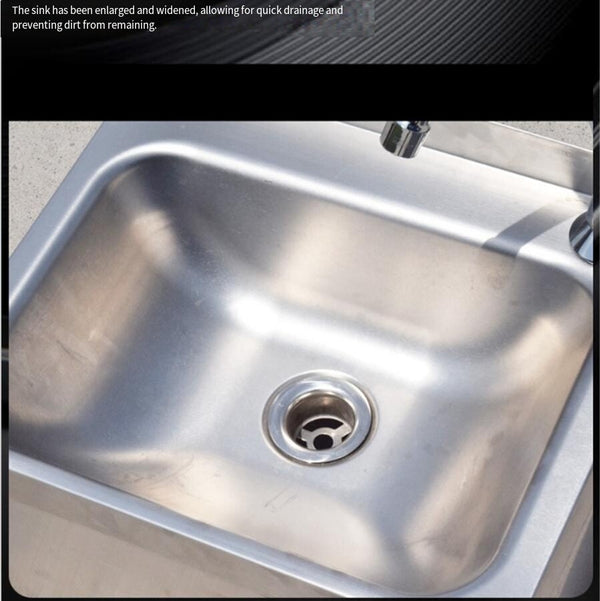 Wall-mounted Washbasin Knee Operated Sink Handbasin Single Bowl Sink With Faucet