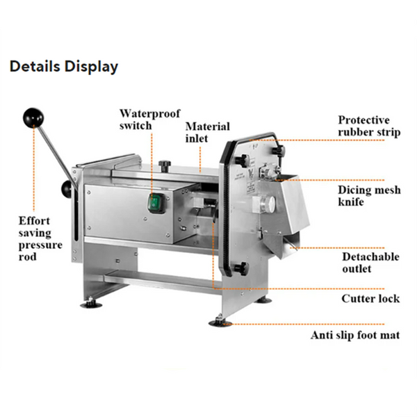 Electric Vegetable Fruit Dicer Commercial Cube Cutting Machine Stainless Steel