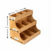 3 Layers Bamboo Tea Bag Caddy Box Storage 3 Layer Bamboo Tea Bag Organizer Boxes