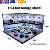 1:64 Scale Diorama Car Garage Model LED Lighting Vehicle Garage Parking Gift