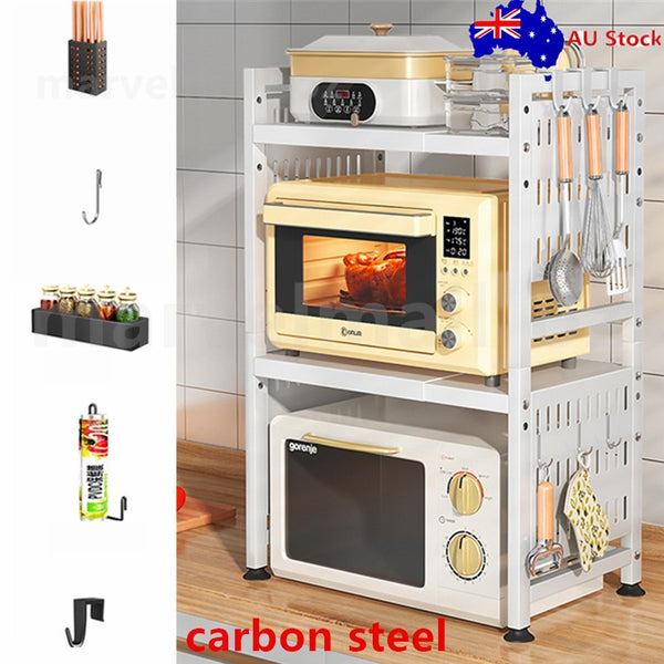 3 Tier Microwave Shelf Kitchen Adjustable Oven Storage Rack Stand Cabinet Holder