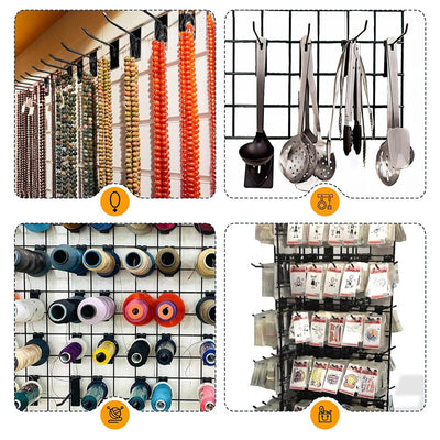 12pcs 4 Inch Gridwall Hooks Display Hanging Hook for Grid Wall Panel Storage