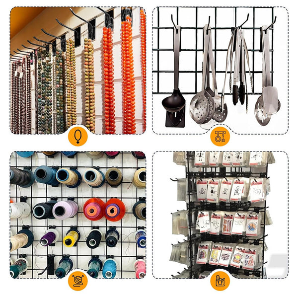 12pcs 4 Inch Gridwall Hooks Display Hanging Hook for Grid Wall Panel Storage
