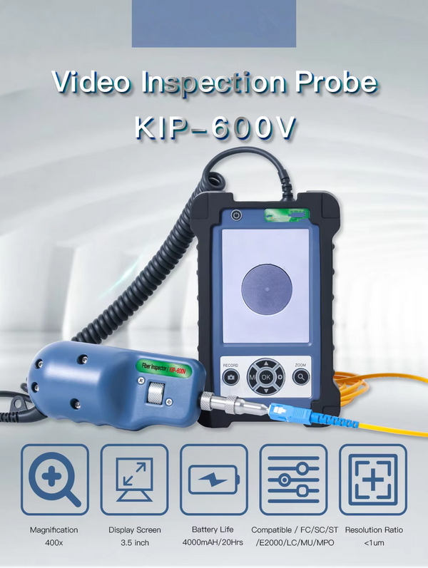 KIP-600V 400X Fiber Optic Inspection Probe Kit 3.5 Inch Display 4000mAh Battery