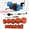 19pcs Bi-Metal Hole Saw Kit + Pipe & Tube Notcher with 0 to 60° Adjustable Angle