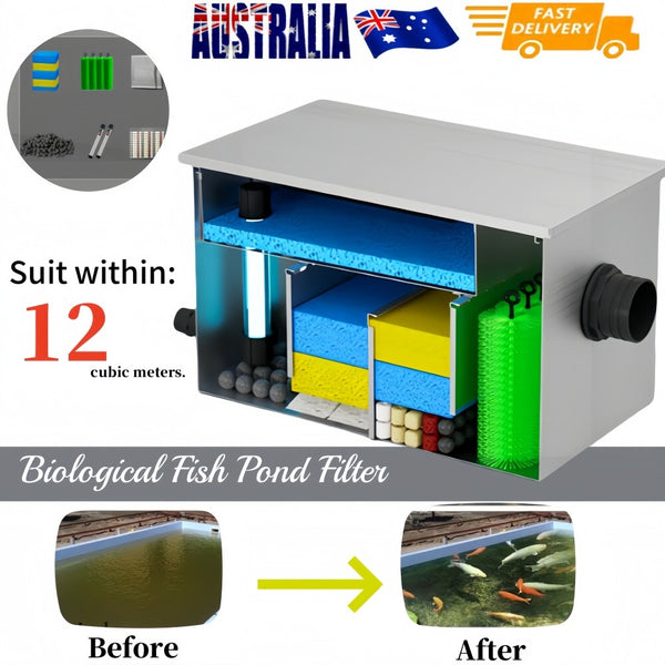 Stainless Steel Gravity Pond Filter Water Garden Fish Filter Filtration System