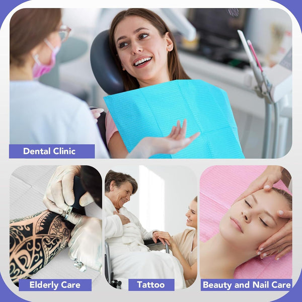 500x Dental Medical Bibs Manicure Tattoo Feeding Clean Disposable Waterproof Pad
