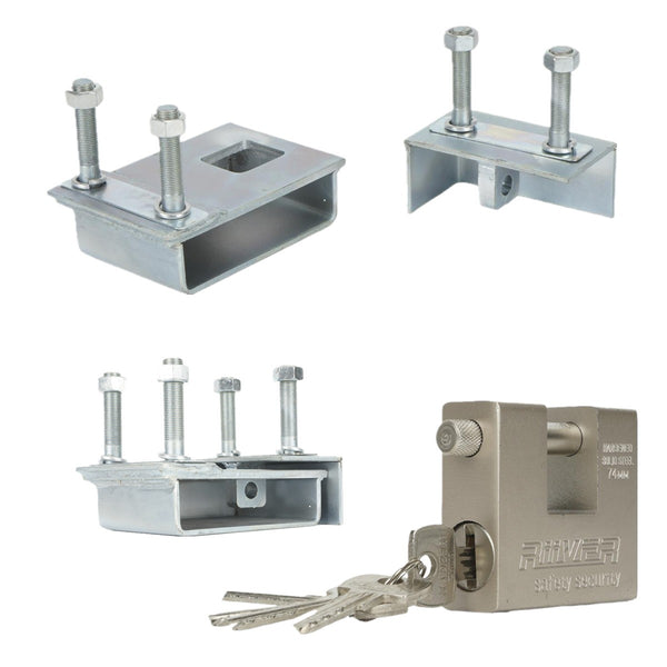 High Security Shipping Container Lock Box + Pad Lock Set 5 Keys Trailer Lock Box