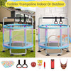 60" Kids Trampoline Adjustable Toddler Trampoline With Protection Net And Toys