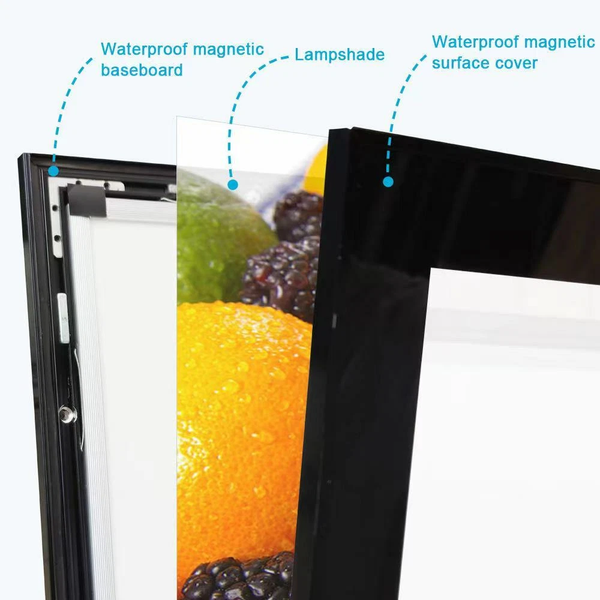 A1 LED Light Box Black Frame MAGNETIC Slimline Display Poster Waterproof Sign