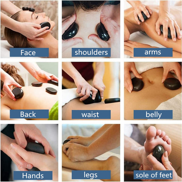 6 Quart Hot Stone Heater Kit Massage Stone Warmer With 27 Basalt Stones For SPA