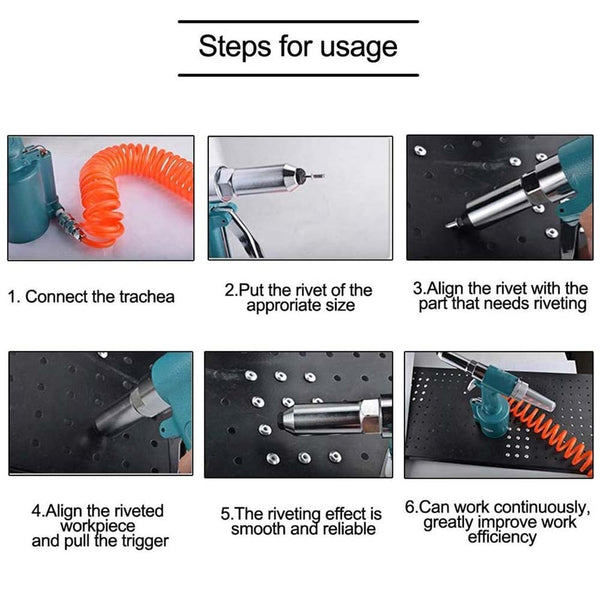 Air Hydraulic Pop Rivet Gun 2.4 3.2 4 4.8mm  Pneumatic Riveter Industrial 4-Size