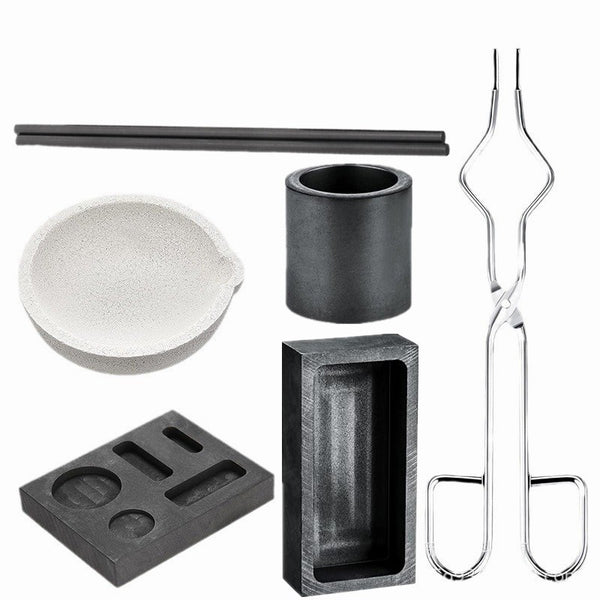 Torch Melting Casting Kit Clay Graphite Crucible Set  5in1 Graphite Cast Mould