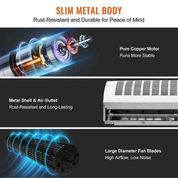 1m/1.5m Commercial Air Curtain Door For Supermarket And Cold Storage 1700CFM
