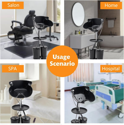Hair Basin Salon Mobile Backwash Shampoo Bowl Sink Hairdressing Washing Portable