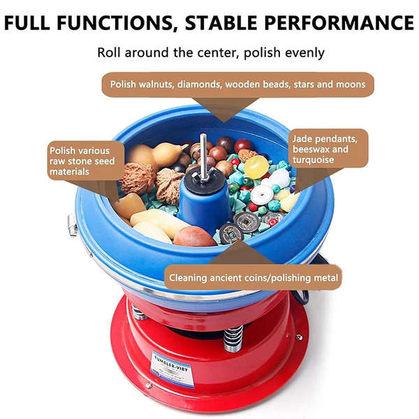 3.5L Electric Vibrating Tumbler Jewelry Polishing Machine Vibratory Rock Tumbler