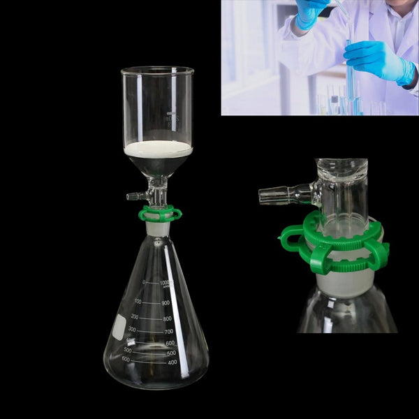 1000ml Glass Vacuum Suction Filter 350ml Buchner Funnel Kit Conical Flask Lab AU