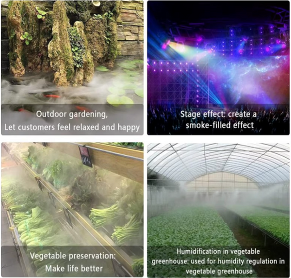 Ultrasonic Mist Maker 6 Head Pond Fogger with 250W Power Supply for Pond Garden