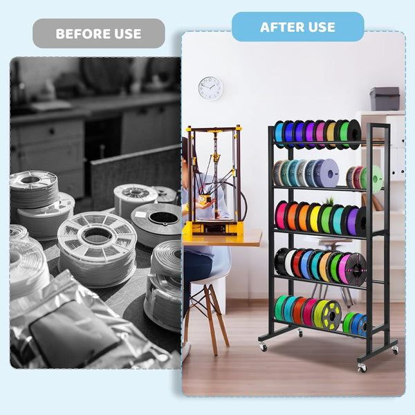 3D Printer Filament Storage Rack Spool Holder 5-Tier Rolling Storage Shelves