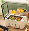 1000W Smokeless BBQ Grill Stove Auto Rotating Skewers Barbecue Grill Baking Pan