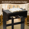 Wood Prayer Bench Stool Kneeler with Shelf and Cushion Church Prayer Table Chair