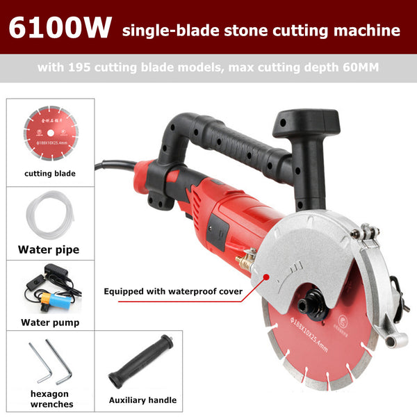 6100W Electric Wall Groove Cutting Machine Chaser Concrete Grooving Cutter
