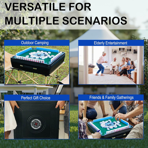 Automatic Mahjong Table Portable Mahjong Table 144 Magnetic Tiles Outdoor & Home