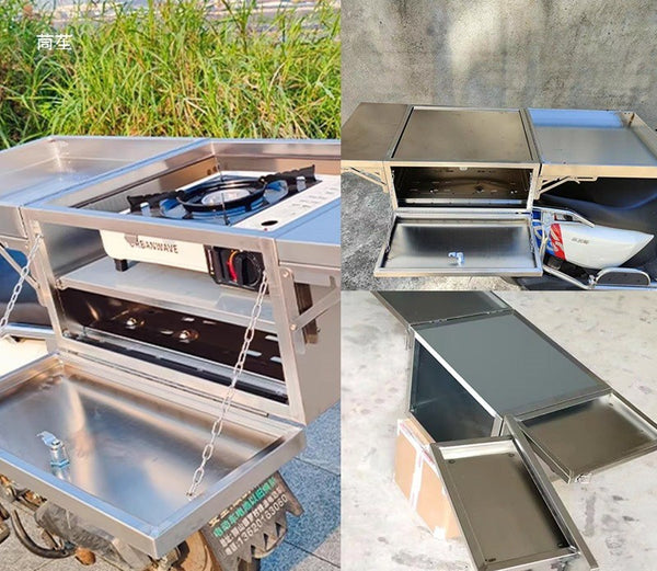 Foldable Motorcycle Trunk Camping Box Stall Box Shelves Barbecue Picnic Table