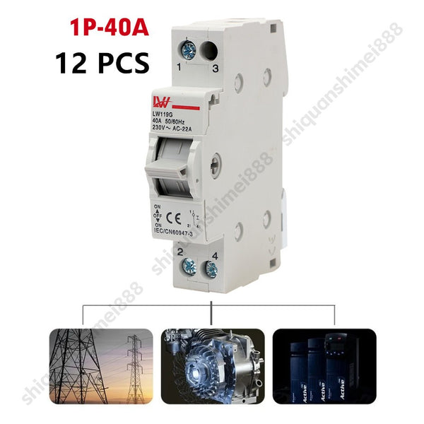 Transfer Switch Din Rail Modular Changeover Switch Interlock Circuit Breaker 1P