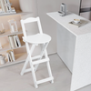 Bamboo Bar Stool Foldable Design W/ Ergonomic Backrest Space-saving For Bars