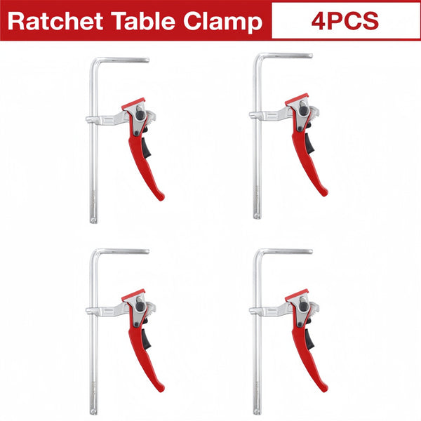 4x Ratchet Table Clamp Quick Release Track Saw Clamps for MFT/Guide Rail System