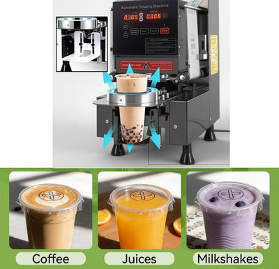 Electric Cup Sealing Machine 500-600 Cups/H Digital Control LCD Panel Cup Sealer