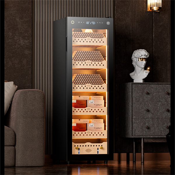 138L Cigar Humidor Cedar Wood 1000 Cigars Temperature Controlled Cigar Cabinet