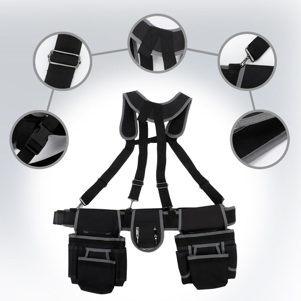 Tool Belt Bag Tool Belt with Suspenders Multiple Pockets Heavy Duty Tool Belts