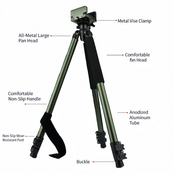 Hunting Tripod Alloy Shooting Rest Stand Tactical Sniper Rifle Stability Bracket