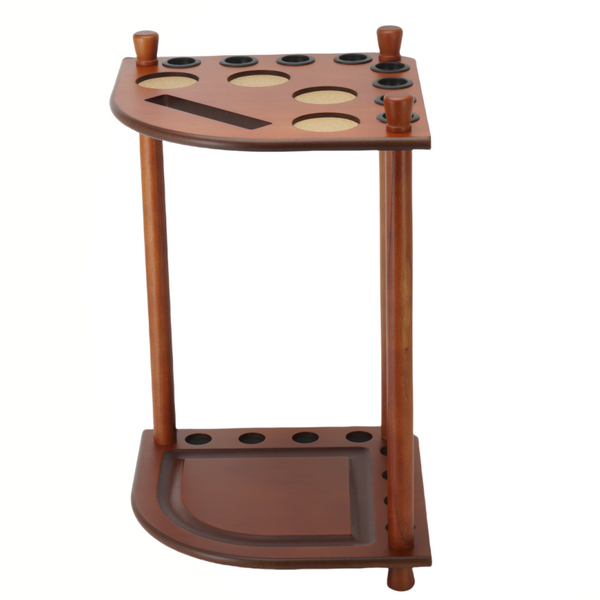 Pool Cue Rack Solid Wood Pool Stick Holder Floor Stand Holds 8 Pool Billiard Cue