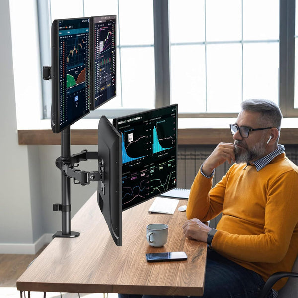 4 Monitor Stand Fits For 30 inch Computer Screen Full Adjustable Monitor Arm